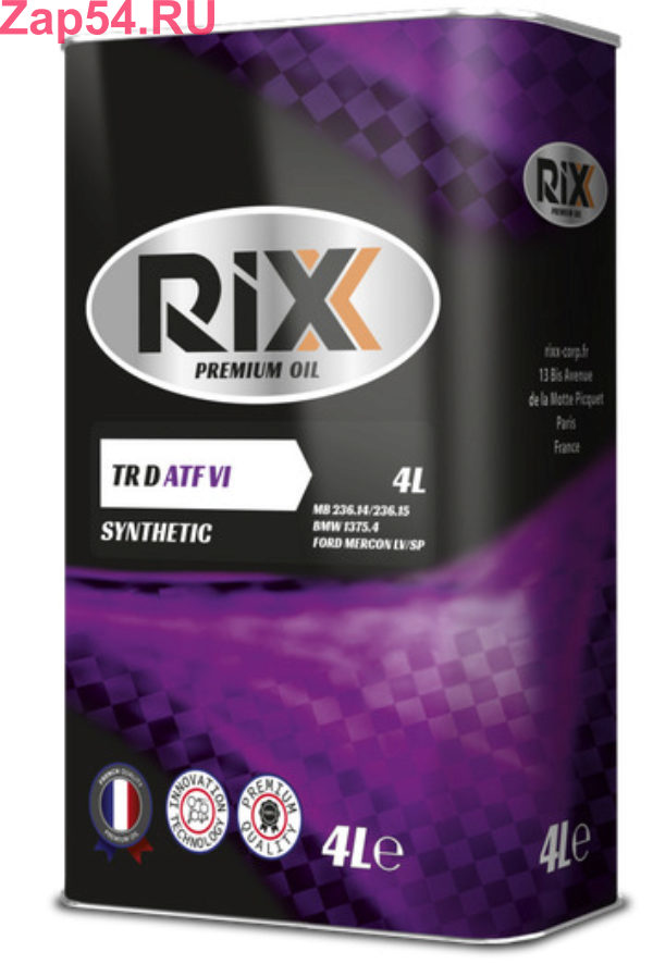 RX0006ATX RIXX Масло трансмиссионное RIXX TR D ATF-VI (синтетика) 1л