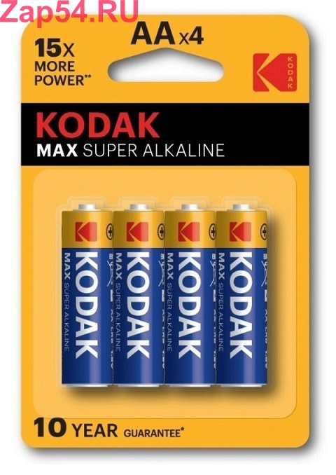 LR6BL4 KODAK Батарейка AA LR6  4шт Kodak MAX BL-4 (щелочные) (блистер)